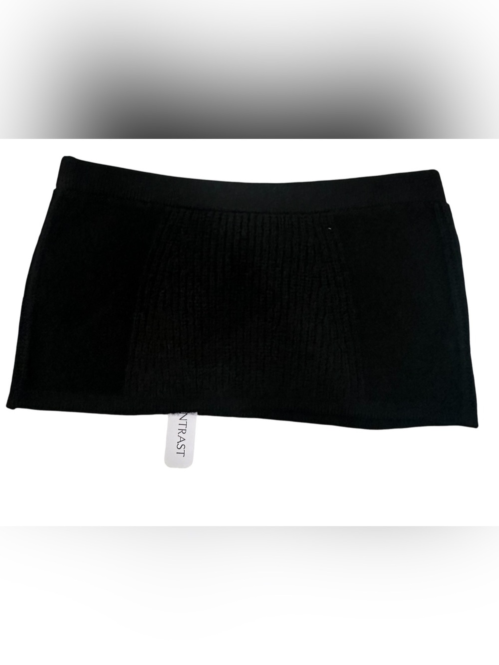 Anthropologie self contrast black knit bandeau top